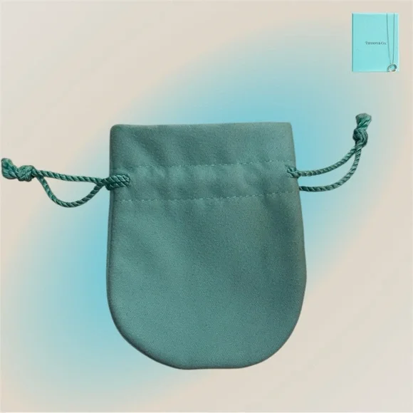 🛍️SALE🛍️ Tiffany & Co. Teal Drawstring Jewelry Pouch - Picture 2 of 2